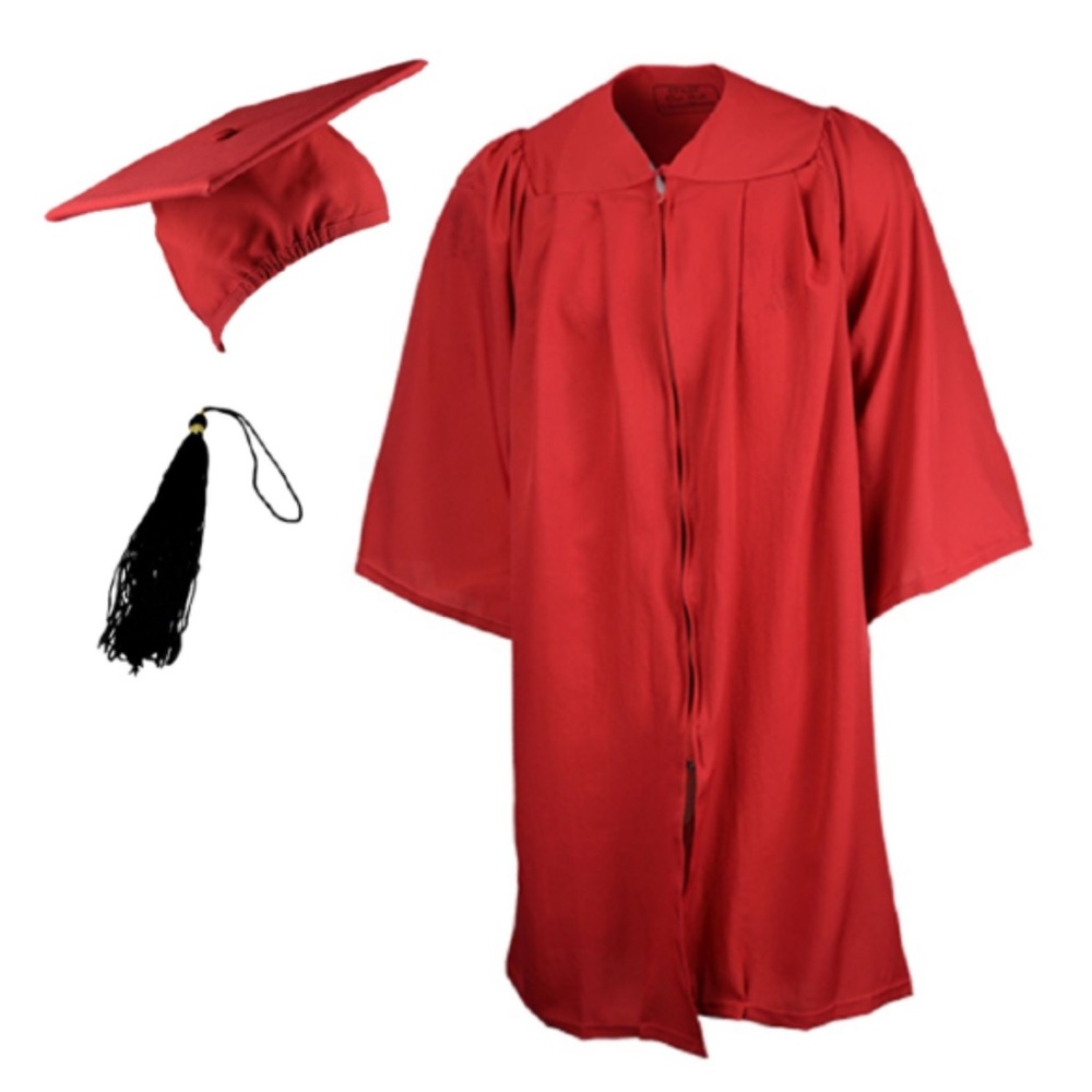 Red Graduation Commencement Cap & Gown Package
